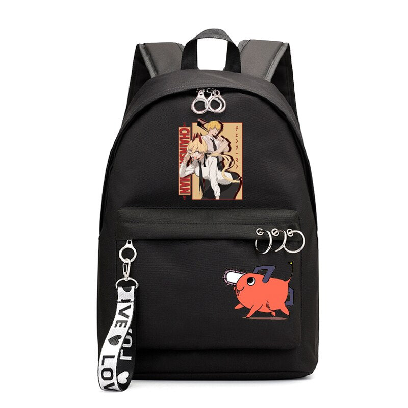 Manga Chainsaw Man Backpack Girls School Bags Japan Anime Schoolbag Harajuku Chainsaw Man Bookbag