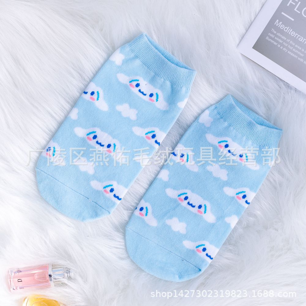 Sanrio Socks Woman My Melody Kuromi Hello Kitty Calcetines Anime Character Cute Short Harajuku Cotton Casual Girls Socks