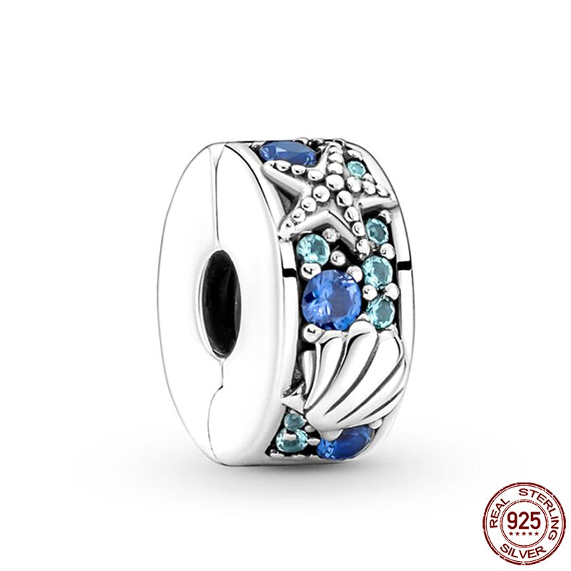 Hot Sale Charms Fit Pandora 925 Original Bracelet 925 Silver Owl With Blue Zircon Red Heart Charms Beads Fine DIY Jewelry Making