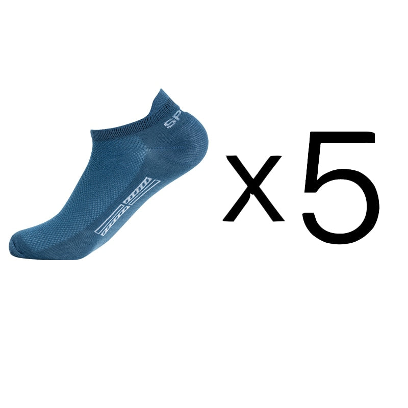 5 Pairs High Quality Men Ankle Socks Breathable Cotton Sports Socks Mesh Casual Athletic Summer Thin Cut Short Sokken Plus Size