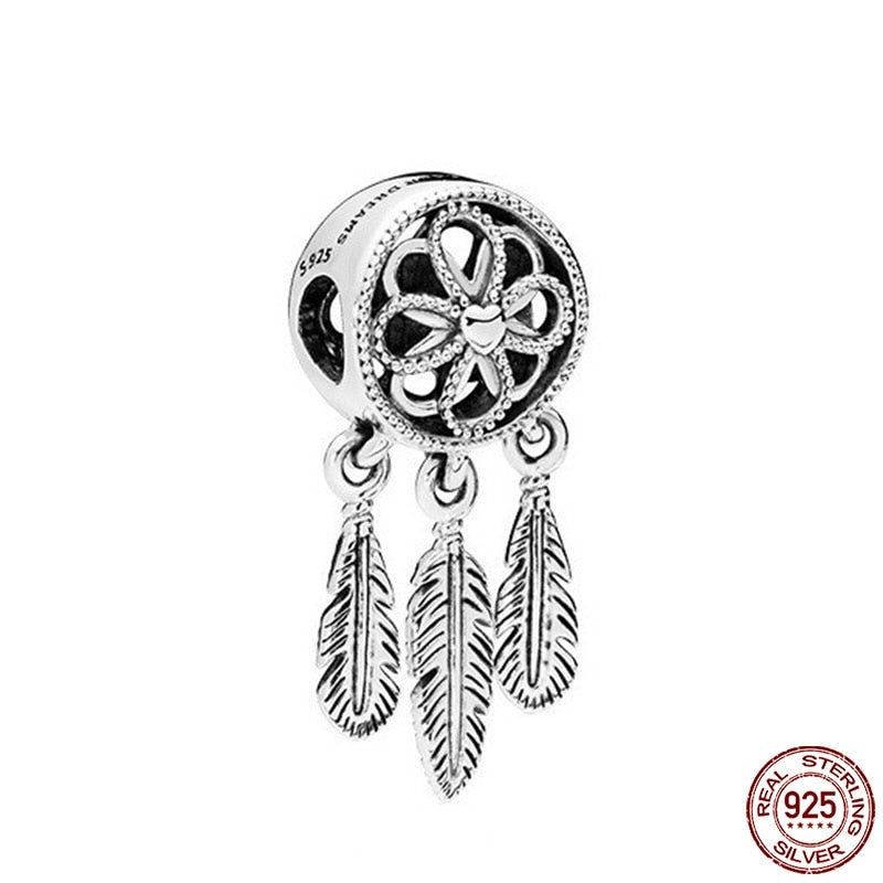Hot Sale Charms Fit Pandora 925 Original Bracelet 925 Silver Owl With Blue Zircon Red Heart Charms Beads Fine DIY Jewelry Making