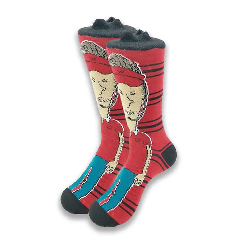 Street Style Hiphop Personalized Novelty Horror Sock Men Weird Comic Style Men Socks Funny Autumn Winter Cotton Warm Dress Socks