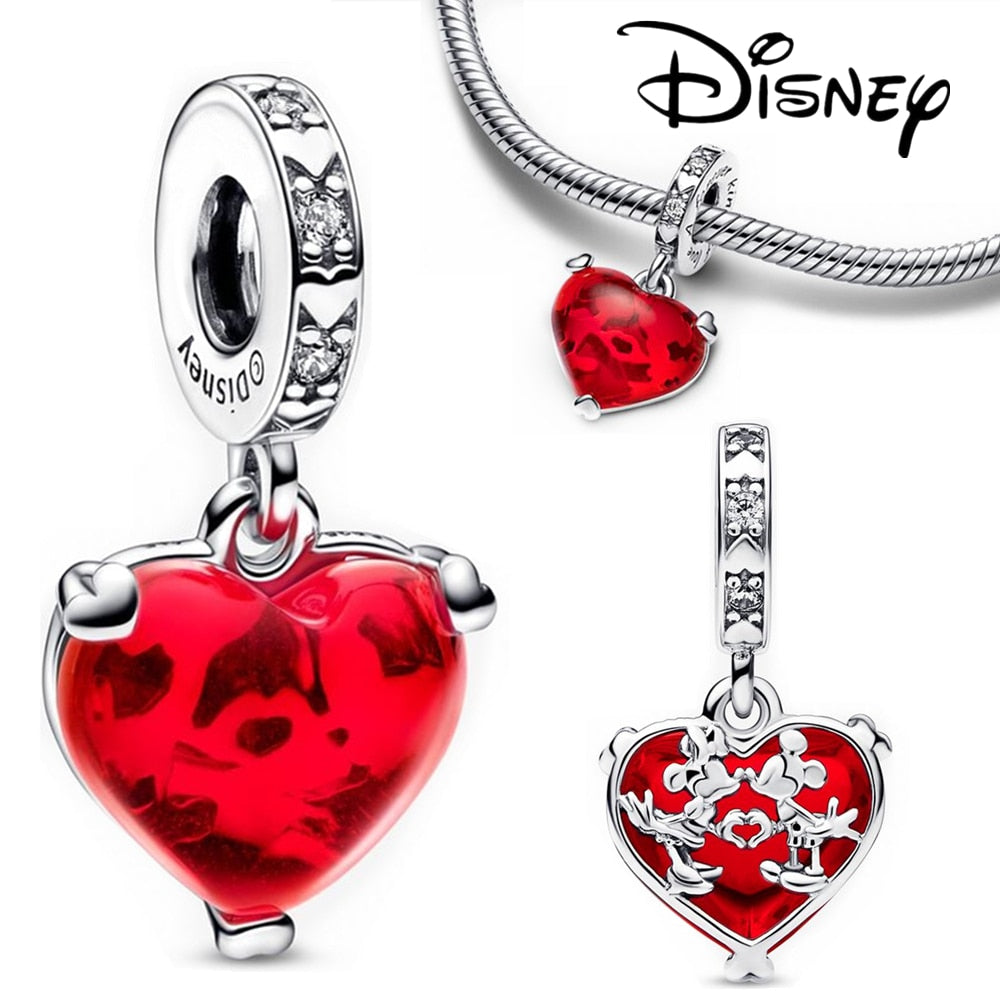 Disney Stitch Minnie Mouse Winnie Charms Dangle Fit Charms Silver 925 Original Bracelet Beads Charm for Pendant Jewelry Gift