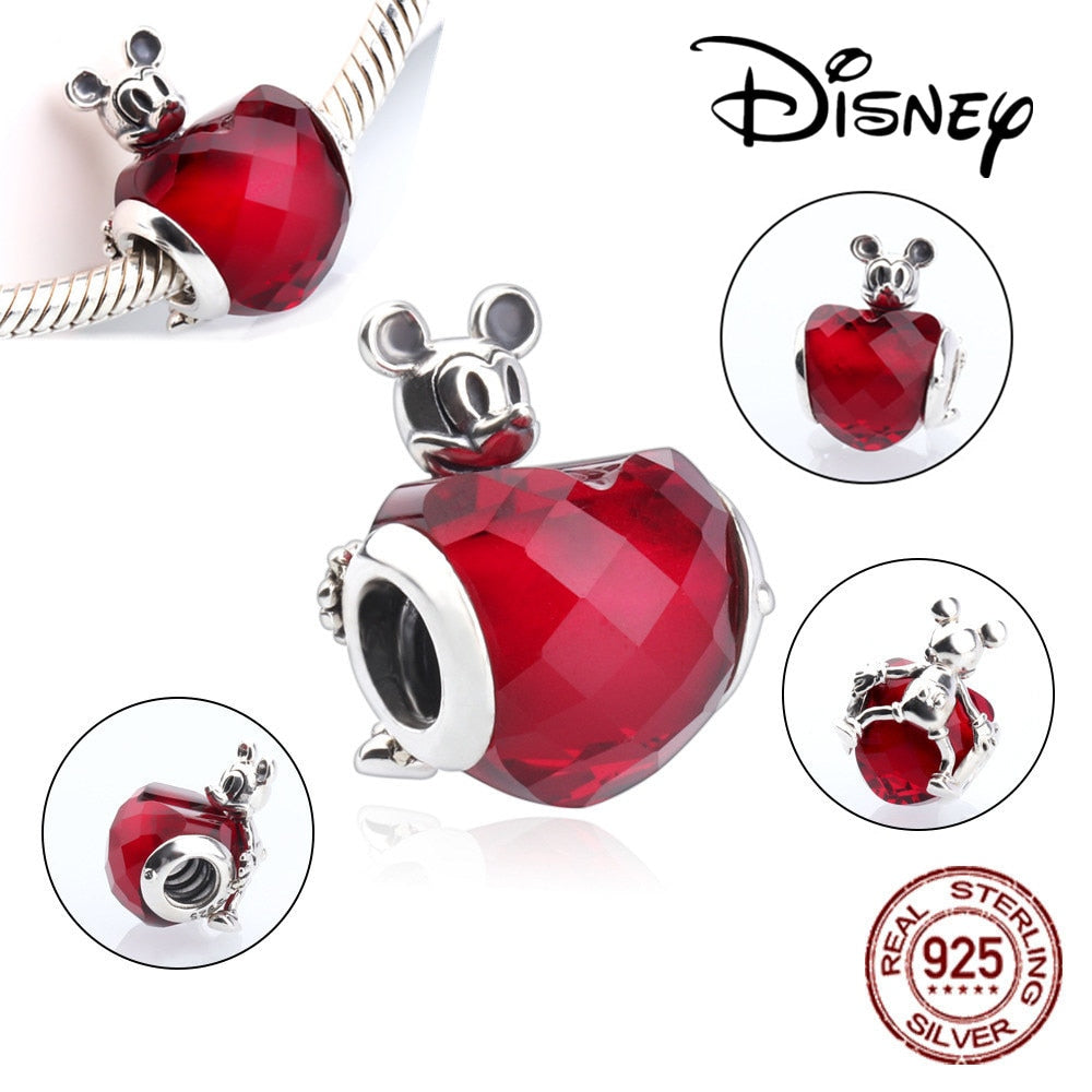 Disney Stitch Minnie Mouse Winnie Charms Dangle Fit Charms Silver 925 Original Bracelet Beads Charm for Pendant Jewelry Gift