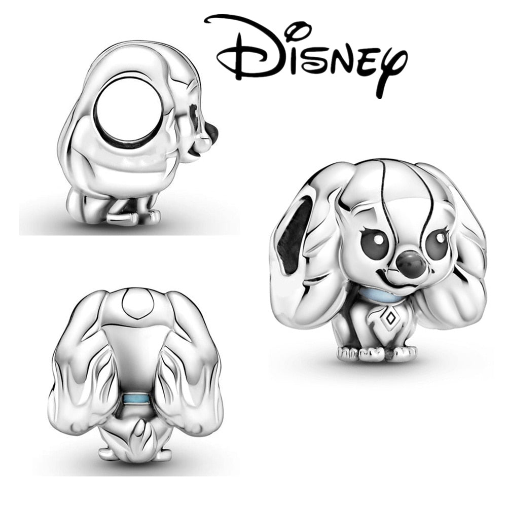 Disney Stitch Minnie Mouse Winnie Charms Dangle Fit Charms Silver 925 Original Bracelet Beads Charm for Pendant Jewelry Gift