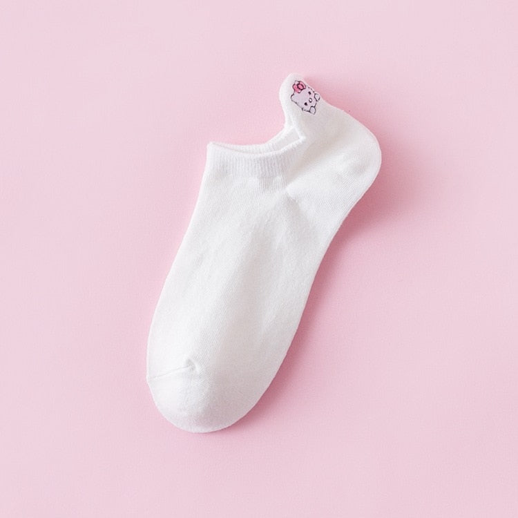 Sanrio Socks Woman My Melody Kuromi Hello Kitty Calcetines Anime Character Cute Short Harajuku Cotton Casual Girls Socks