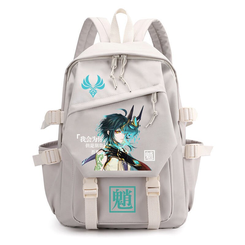 Genshin Impact Anime Cosplay Unisex Students School Bag Backpack Xiao Cartoon Bookbag Laptop Travel Rucksack Outdoor Kids Gifts