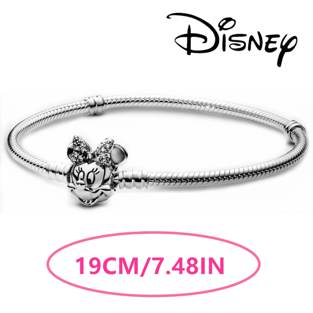 Disney Stitch Minnie Mouse Winnie Charms Dangle Fit Charms Silver 925 Original Bracelet Beads Charm for Pendant Jewelry Gift