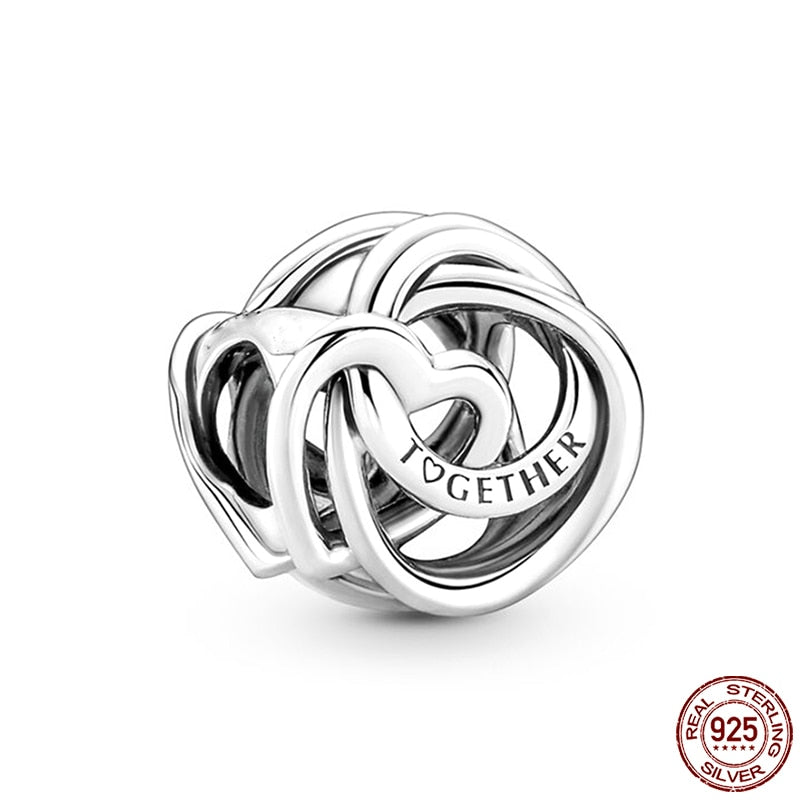 Hot Sale Charms Fit Pandora 925 Original Bracelet 925 Silver Owl With Blue Zircon Red Heart Charms Beads Fine DIY Jewelry Making