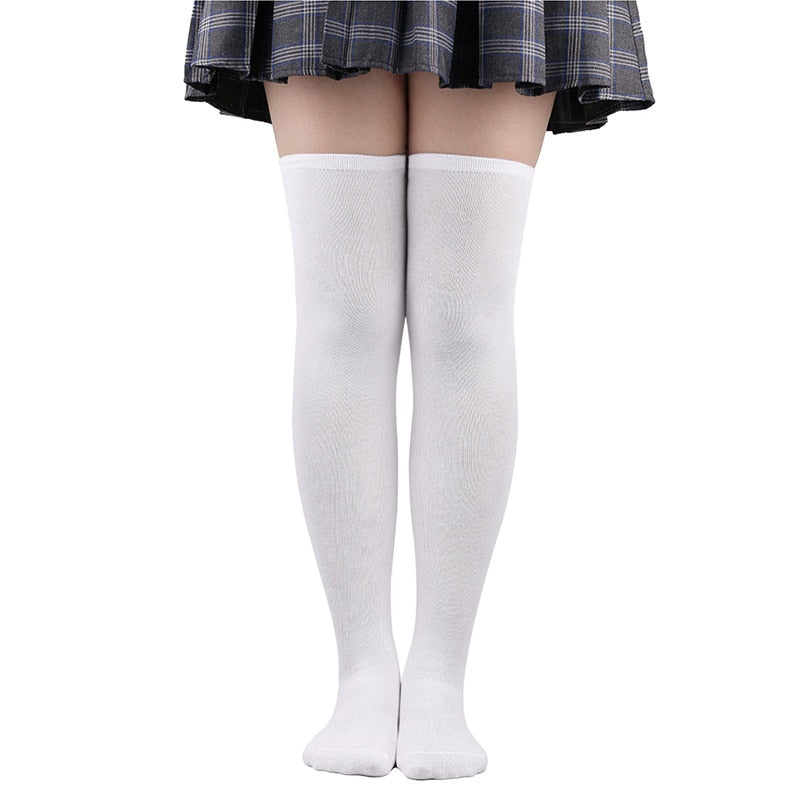 Sexy Black White Striped Long Socks Women Over Knee Thigh High Socks Over The Knee Stockings For Ladies Girls Warm Knee Socks