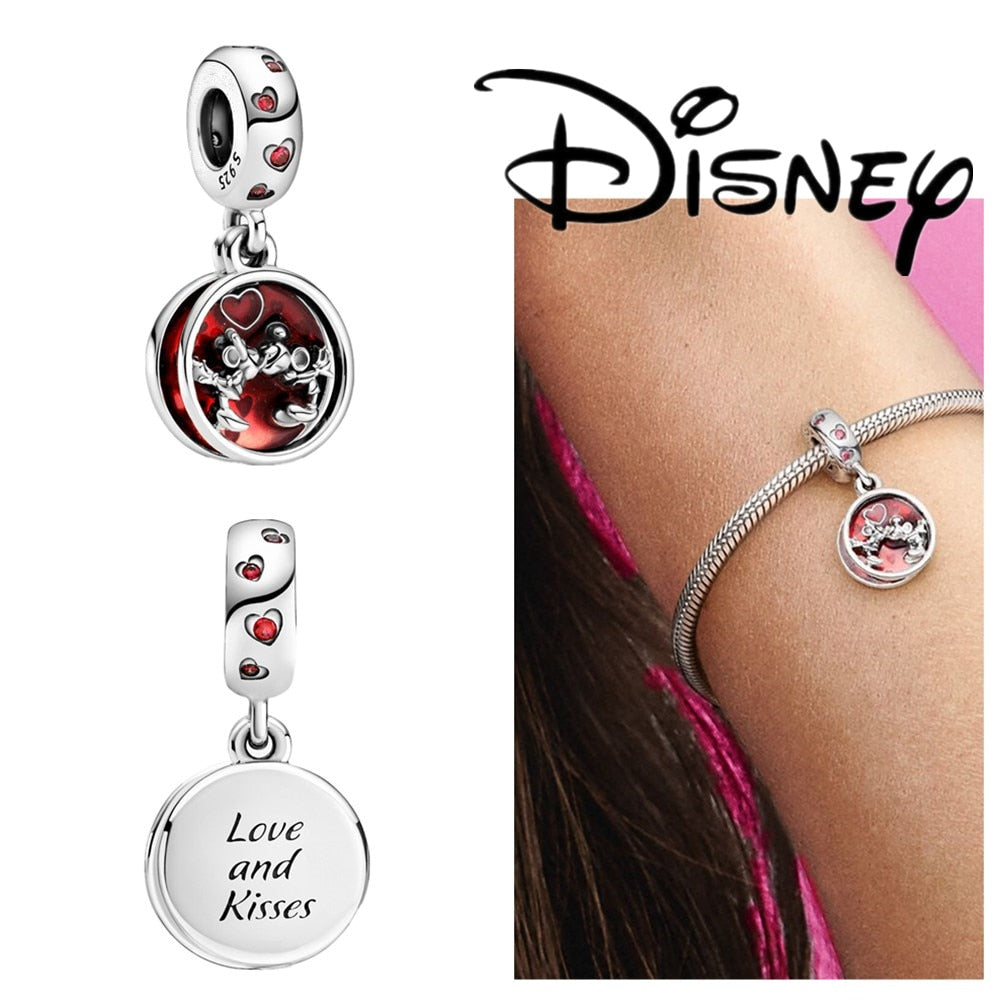 Disney Stitch Minnie Mouse Winnie Charms Dangle Fit Charms Silver 925 Original Bracelet Beads Charm for Pendant Jewelry Gift