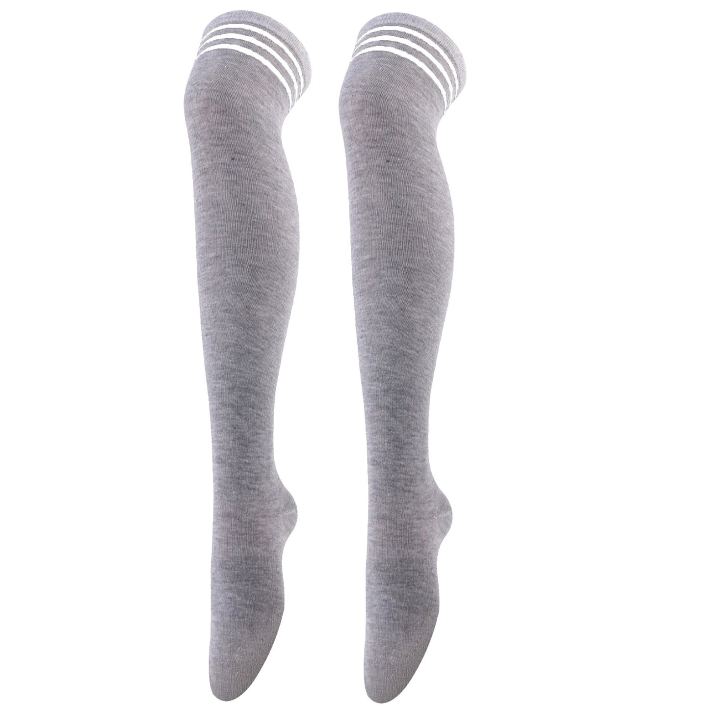 Sexy Black White Striped Long Socks Women Over Knee Thigh High Socks Over The Knee Stockings For Ladies Girls Warm Knee Socks