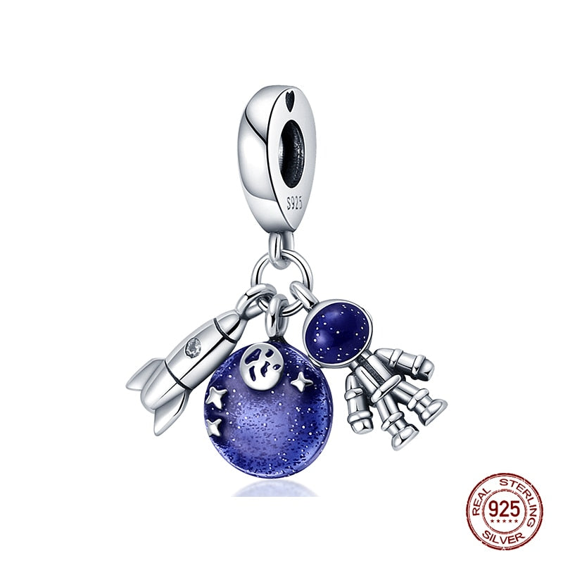 Fit Pandora 925 Original Bracelet Chameleon Luminous Firefly Butterfly Silver Charms Beads For DIY Christmas Jewelry Gift Making