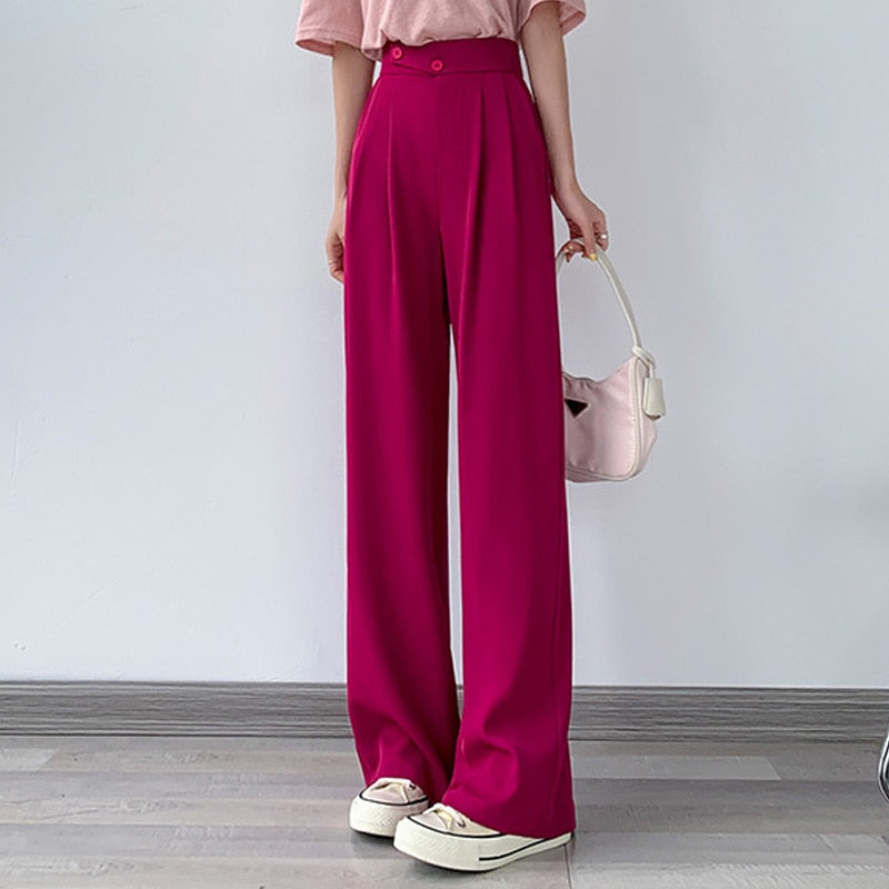 High Waist Loose Wide Leg Pants for Women Spring Autumn New Female Dress Pant White Suits Pants Ladies Long Trousers Casual
