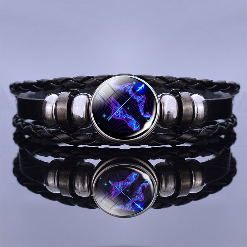 12 Zodiac Signs Constellation Charm Bracelet Men Women Fashion Multilayer Weave leather Bracelet Bangle Birthday Gifts