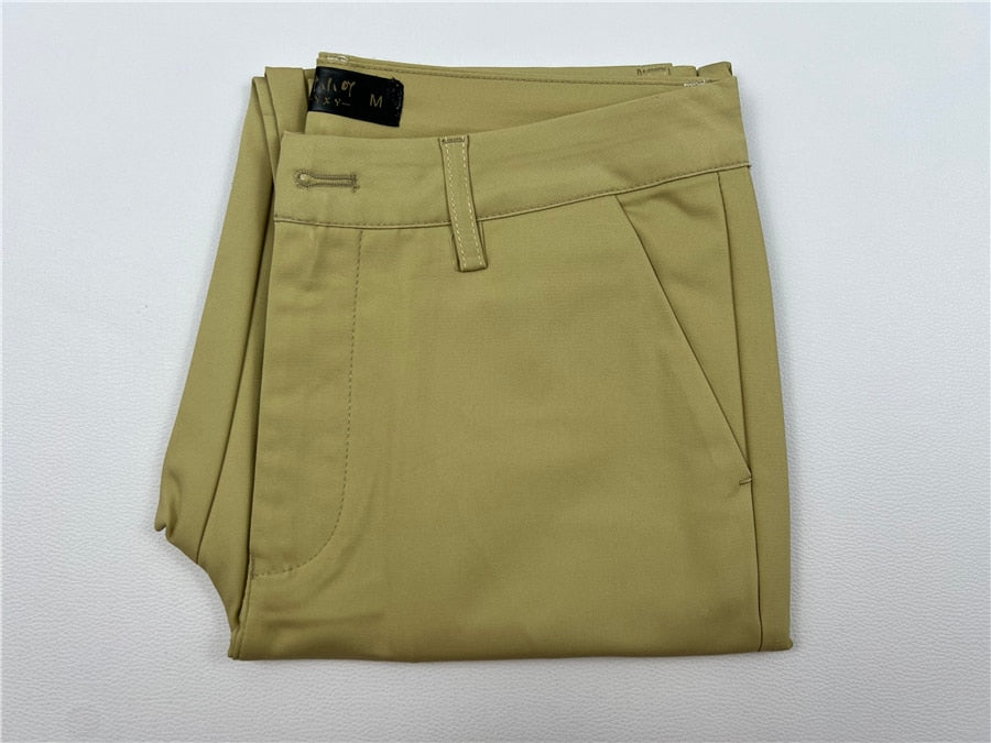 Fashion Streetwear Cute Candy Color Pencil Pants Women Stretch Cotton Slim Waist Straight Pantalones Casual Office Work Trousers