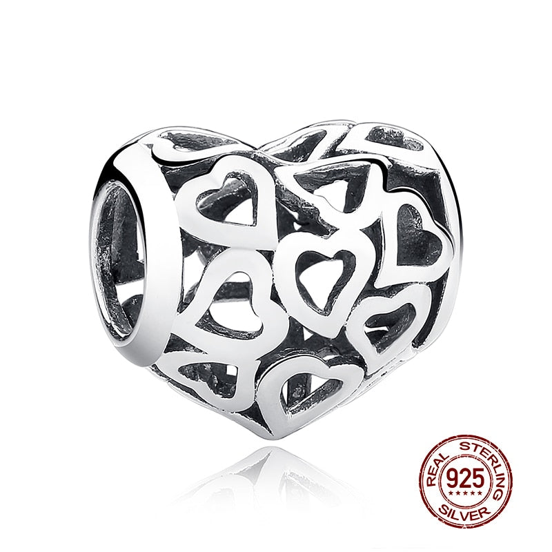 Round Charms Genuine 925 Sterling Silver Vintage Galaxy Openwork Beads Fit Original Bracelet Pendant Authentic Jewelry Women