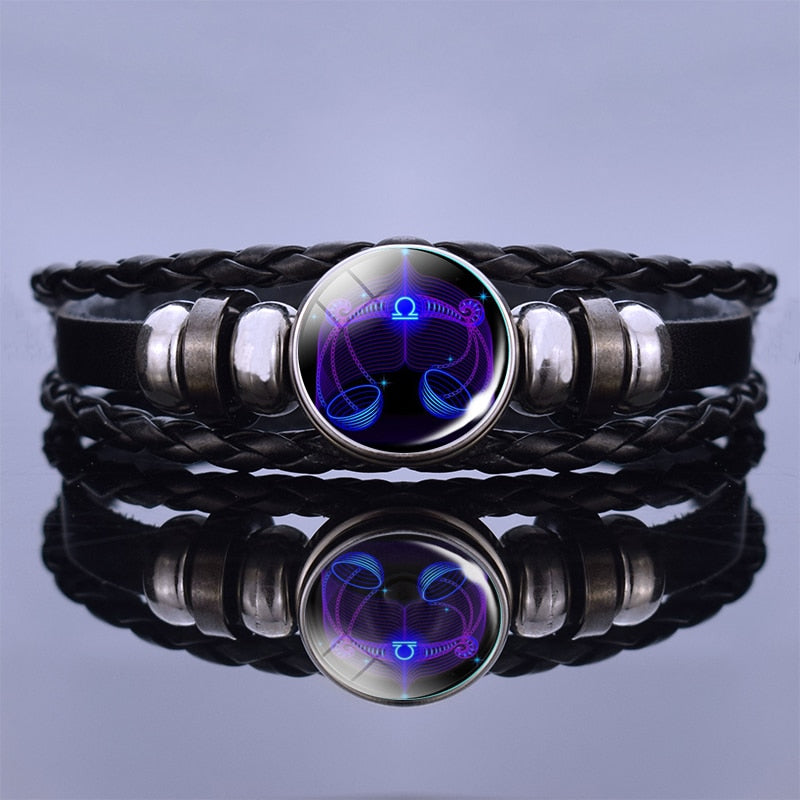 12 Zodiac Signs Constellation Charm Bracelet Men Women Fashion Multilayer Weave leather Bracelet Bangle Birthday Gifts