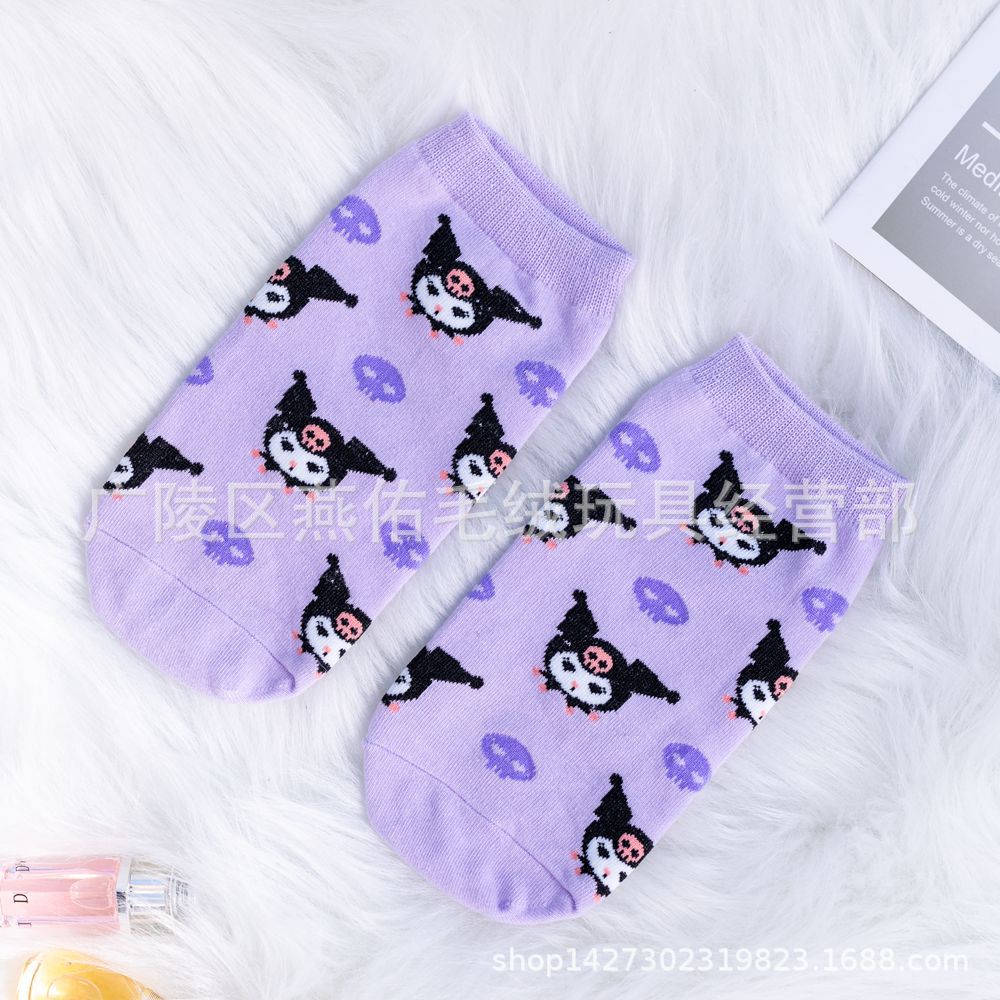 Sanrio Socks Woman My Melody Kuromi Hello Kitty Calcetines Anime Character Cute Short Harajuku Cotton Casual Girls Socks