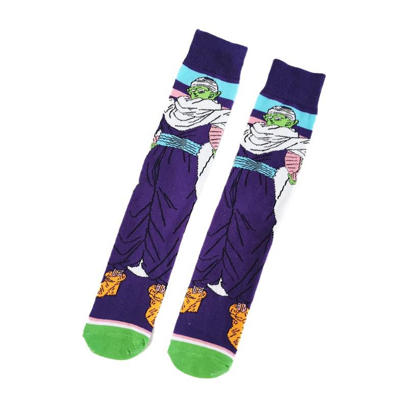 Bandai Anime Dragon Ball Z Large Size Men's socks with print Anime figures Frieza Piccolo Goku Cartoon sports Socks for boy gift