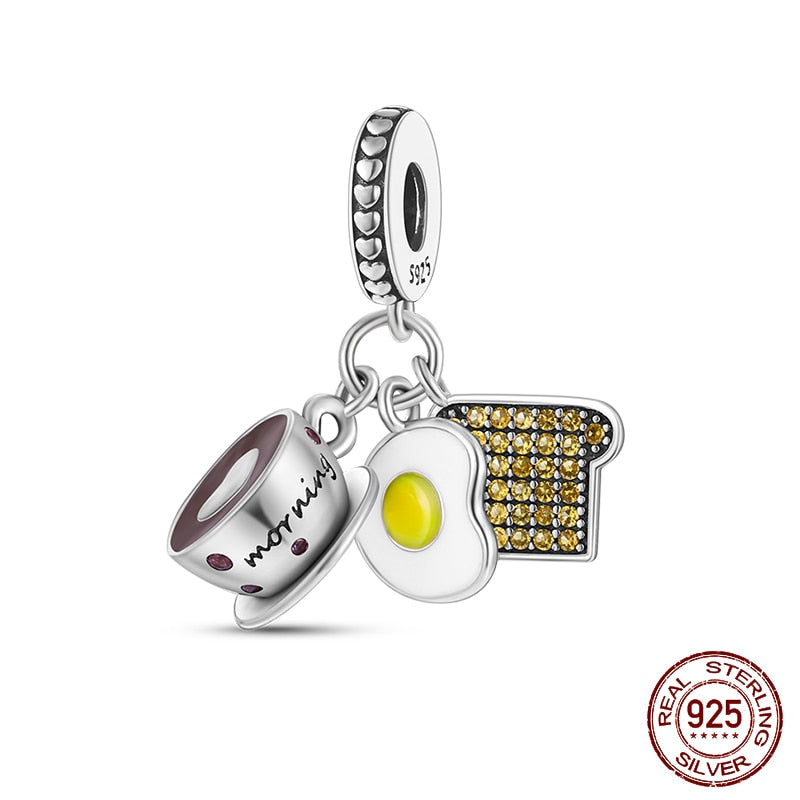 Fit Pandora 925 Original Bracelet Chameleon Luminous Firefly Butterfly Silver Charms Beads For DIY Christmas Jewelry Gift Making