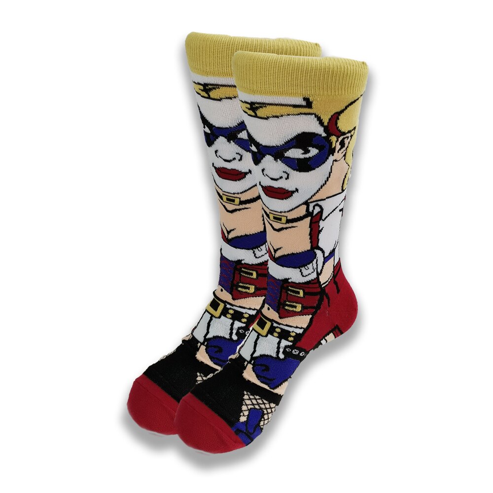 Street Style hiphop personalized Novelty  sock men weird comic style men socks funny autumn winter cotton warm dress socks