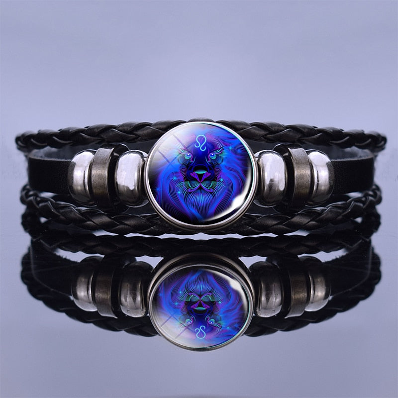 12 Zodiac Signs Constellation Charm Bracelet Men Women Fashion Multilayer Weave leather Bracelet Bangle Birthday Gifts