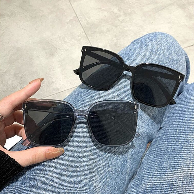 OIMG Vintage Square Sunglasses Women Oversized Sunglass Men Retro Black Sun Glasses Shades Goggle UV400