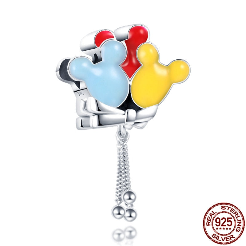 NEW plata ley 925 Sterling Silver Bear Balloon Mom Beads Charm Fit Original Pandora Bracelets Charm For Women Jewelry DIY Gift