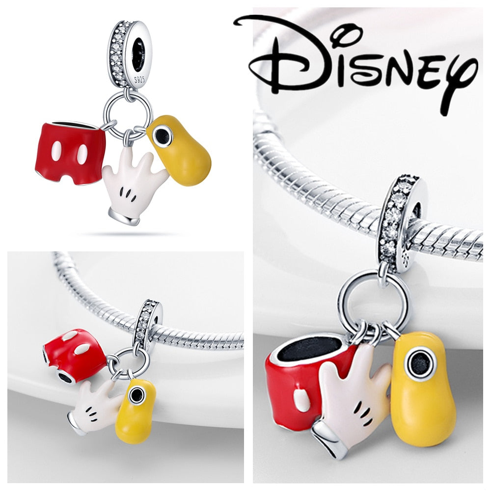 Disney Stitch Minnie Mouse Winnie Charms Dangle Fit Charms Silver 925 Original Bracelet Beads Charm for Pendant Jewelry Gift