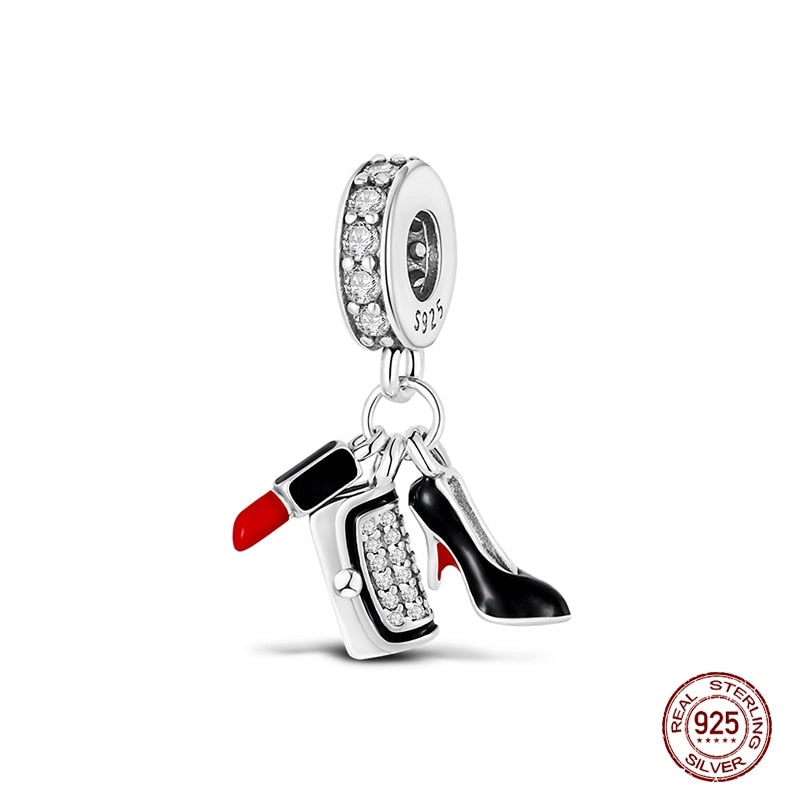 Fit Pandora 925 Original Bracelet Chameleon Luminous Firefly Butterfly Silver Charms Beads For DIY Christmas Jewelry Gift Making