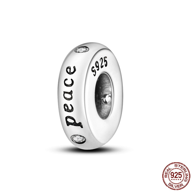 Hot Sale Charms Fit Pandora 925 Original Bracelet 925 Silver Owl With Blue Zircon Red Heart Charms Beads Fine DIY Jewelry Making