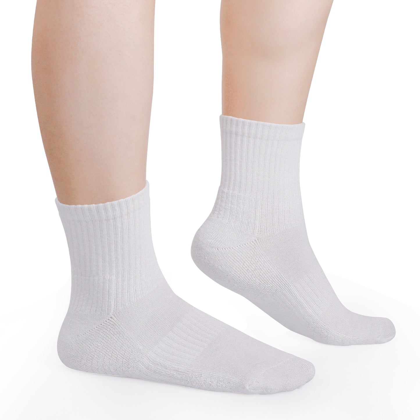 YUEDGE Men Moisture Wicking Fitness Training Athletic Socks Combed Cotton Cushioned Mid Calf Crew Socks for Mens, 5Pair