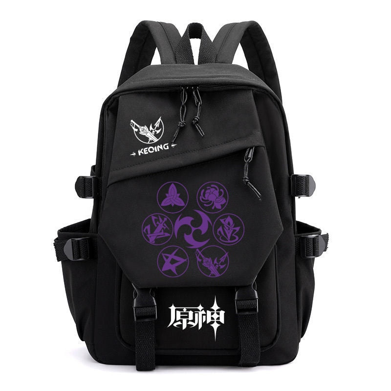 Genshin Impact Anime Cosplay Unisex Students School Bag Backpack Xiao Cartoon Bookbag Laptop Travel Rucksack Outdoor Kids Gifts