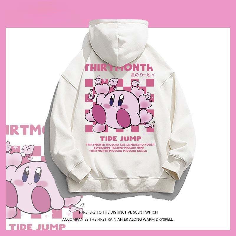 Cartoon Anime Star Kirby Autumn Winter Children Hoodie Kawaii Cute Girl Top Long Sleeve Sweatshirt Kids Clothes Pullover Sweater
