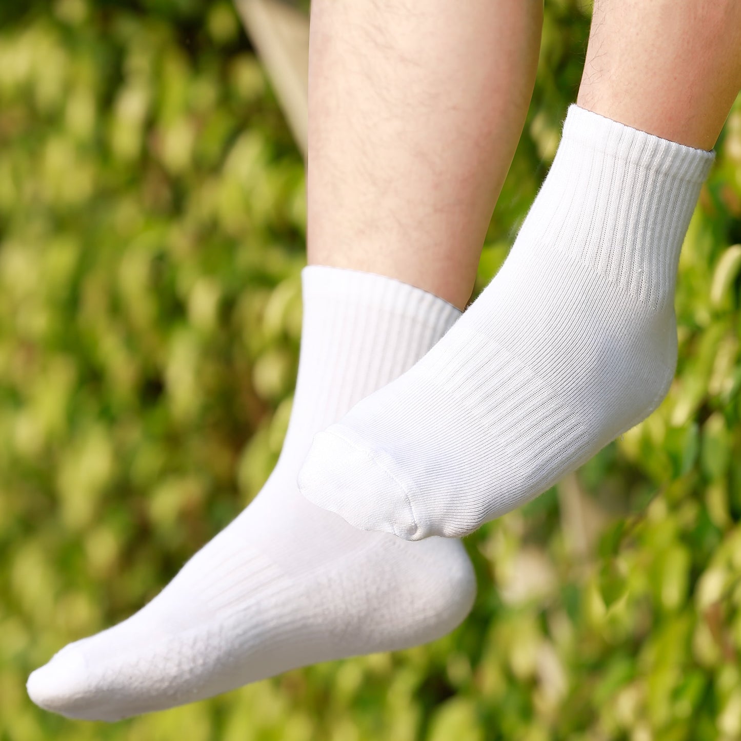 YUEDGE Men Moisture Wicking Fitness Training Athletic Socks Combed Cotton Cushioned Mid Calf Crew Socks for Mens, 5Pair