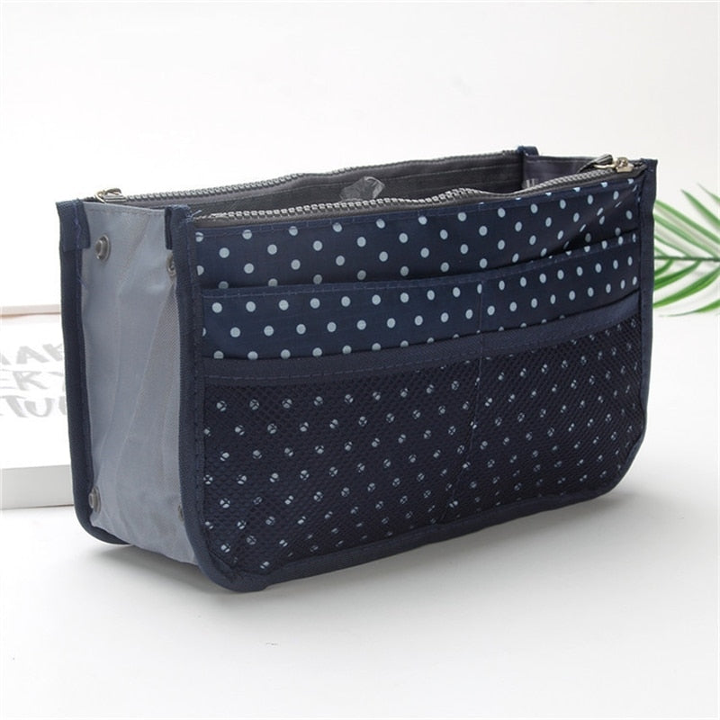 Organizer Insert Bag Women Nylon Travel Insert Organizer Handbag Purse Large liner Lady Makeup Cosmetic Bag Cheap Female Tote