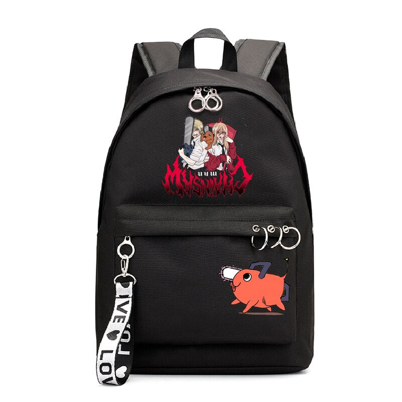 Manga Chainsaw Man Backpack Girls School Bags Japan Anime Schoolbag Harajuku Chainsaw Man Bookbag
