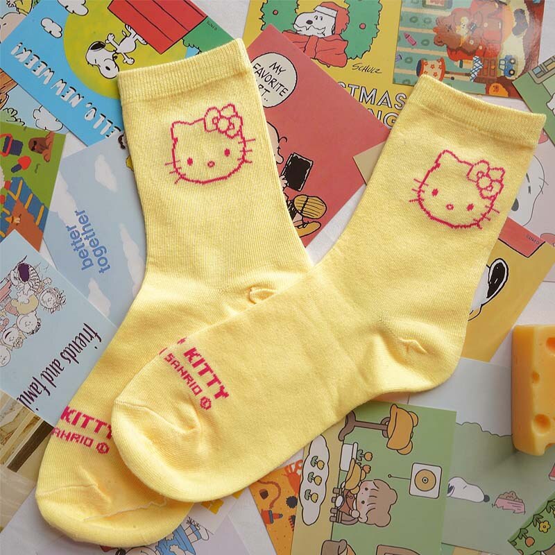 Sanrio Accessories Socks Anime Hello Kitty Kuromi Melody Cinnamoroll Long Tube Harajuku Keep Warm Casual Socks Girl Gift