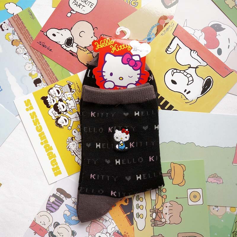 Sanrio Accessories Socks Anime Hello Kitty Kuromi Melody Cinnamoroll Long Tube Harajuku Keep Warm Casual Socks Girl Gift