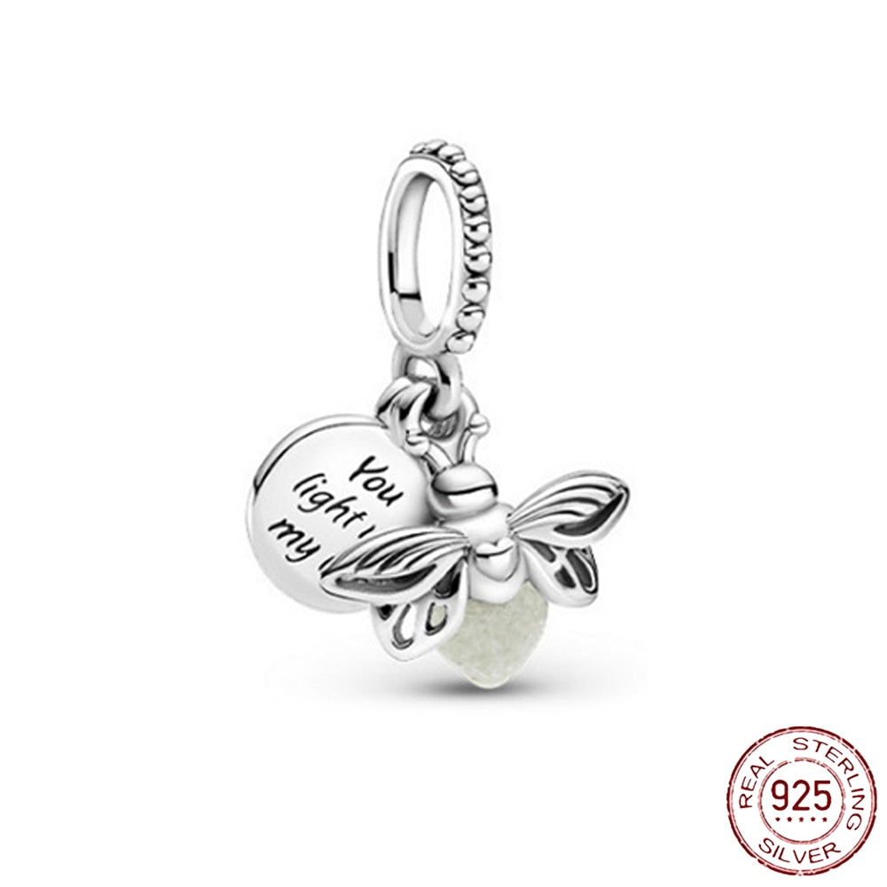 New 925 Sterling Silver Safety Chain Romantic Flowers Balloon Charms Bead Fit Original Pandora Bracelets Charm DIY Women Jewelry