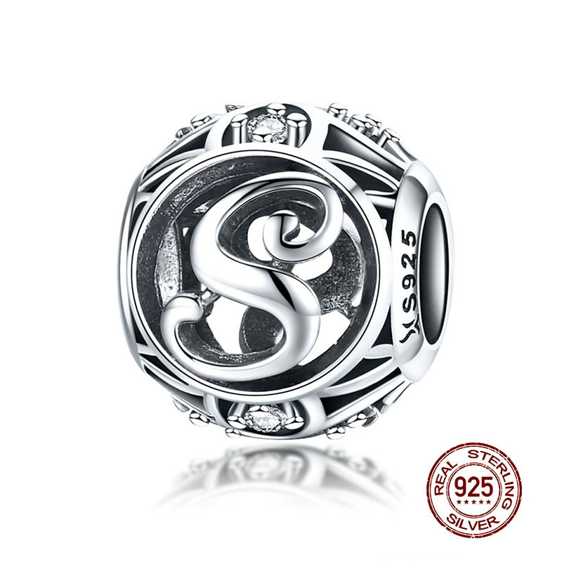 Round Charms Genuine 925 Sterling Silver Vintage Galaxy Openwork Beads Fit Original Bracelet Pendant Authentic Jewelry Women