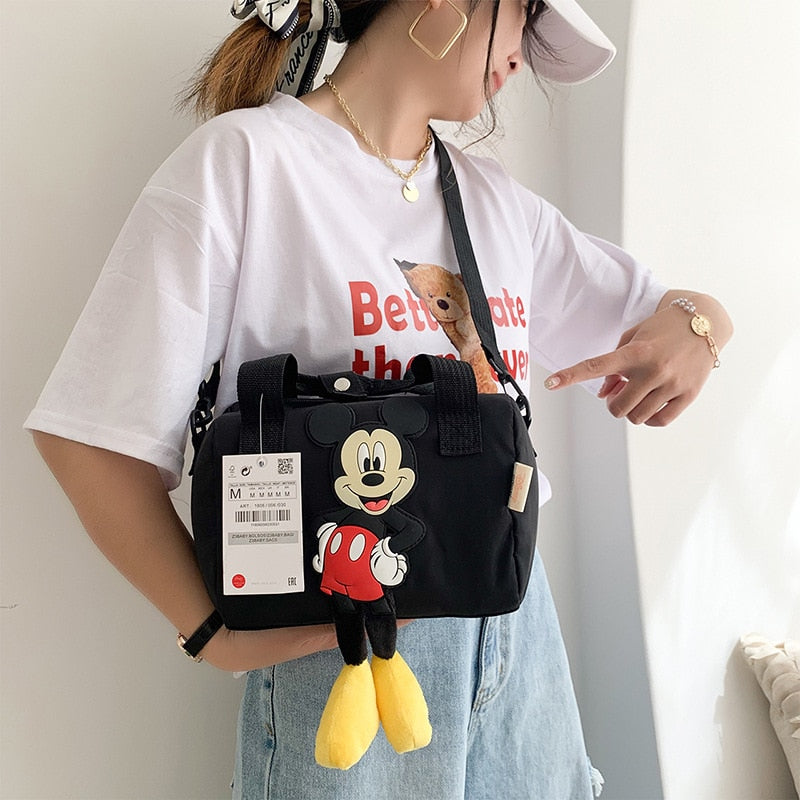 New Disney Shoulder Bags Cartoons Mickey Mouse Nylon Bag Women Messenger Bag Cute Anime Fashion Handbag Gifts for A Girls