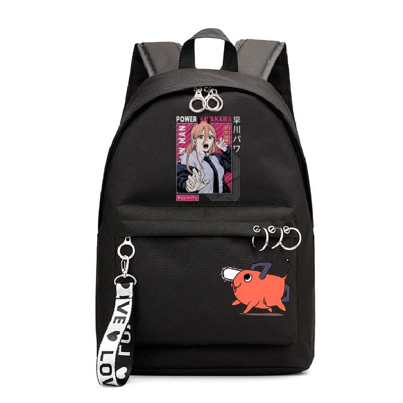Manga Chainsaw Man Backpack Girls School Bags Japan Anime Schoolbag Harajuku Chainsaw Man Bookbag