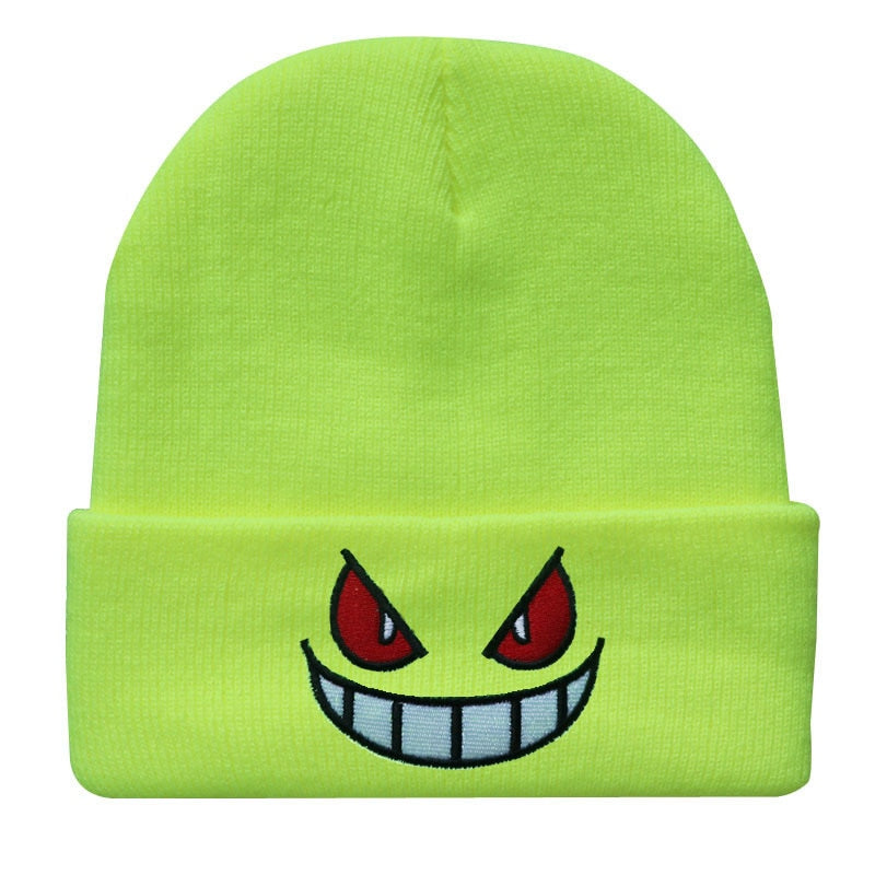 6 Styles Unisex Winter Outdoor Beanie for Child Knitted Gengar Hood Hat for Kids Casual Outside Halloween Hats