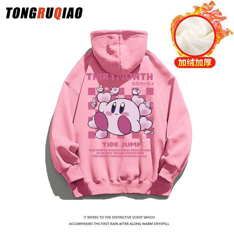 Cartoon Anime Star Kirby Autumn Winter Children Hoodie Kawaii Cute Girl Top Long Sleeve Sweatshirt Kids Clothes Pullover Sweater