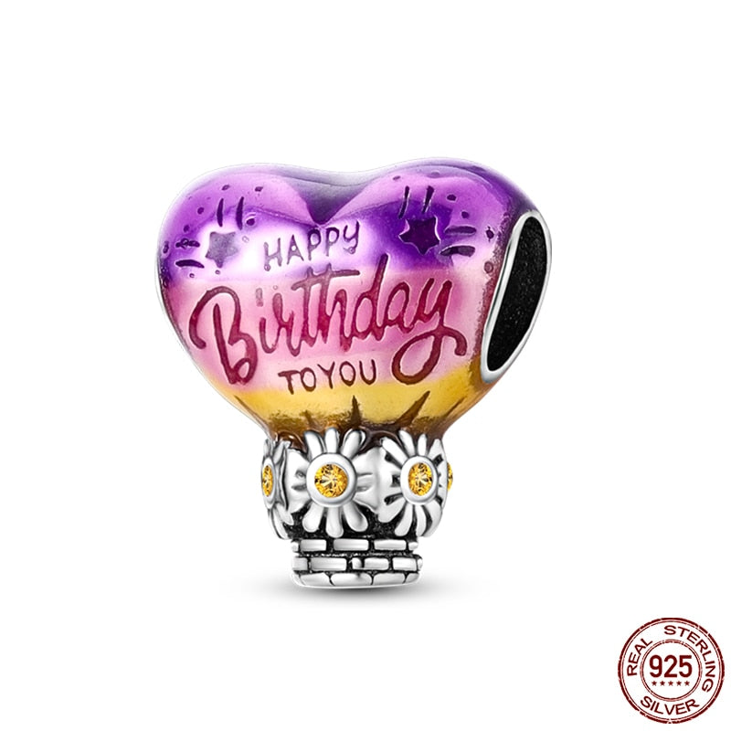 Hot Sale Charms Fit Pandora 925 Original Bracelet 925 Silver Owl With Blue Zircon Red Heart Charms Beads Fine DIY Jewelry Making