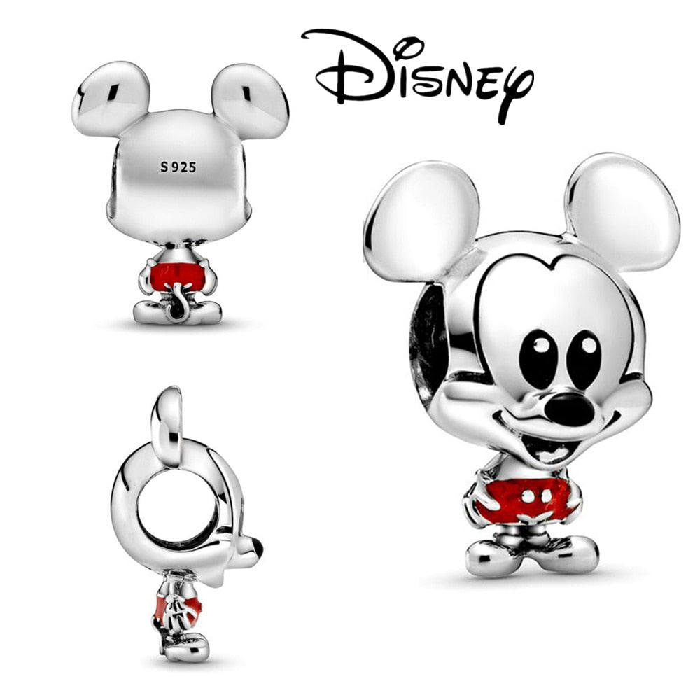 Disney Stitch Minnie Mouse Winnie Charms Dangle Fit Charms Silver 925 Original Bracelet Beads Charm for Pendant Jewelry Gift