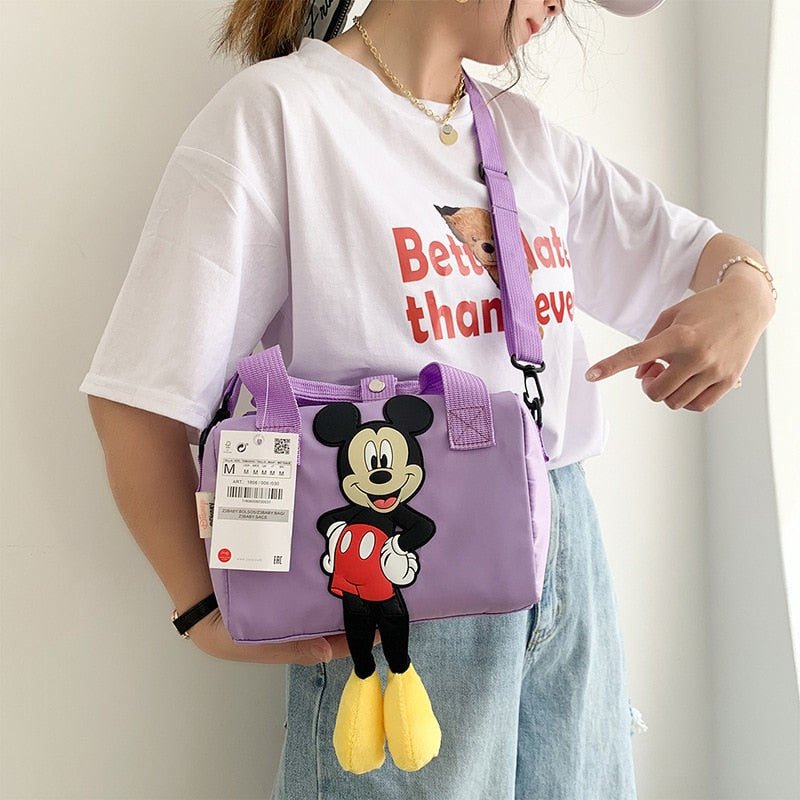 New Disney Shoulder Bags Cartoons Mickey Mouse Nylon Bag Women Messenger Bag Cute Anime Fashion Handbag Gifts for A Girls