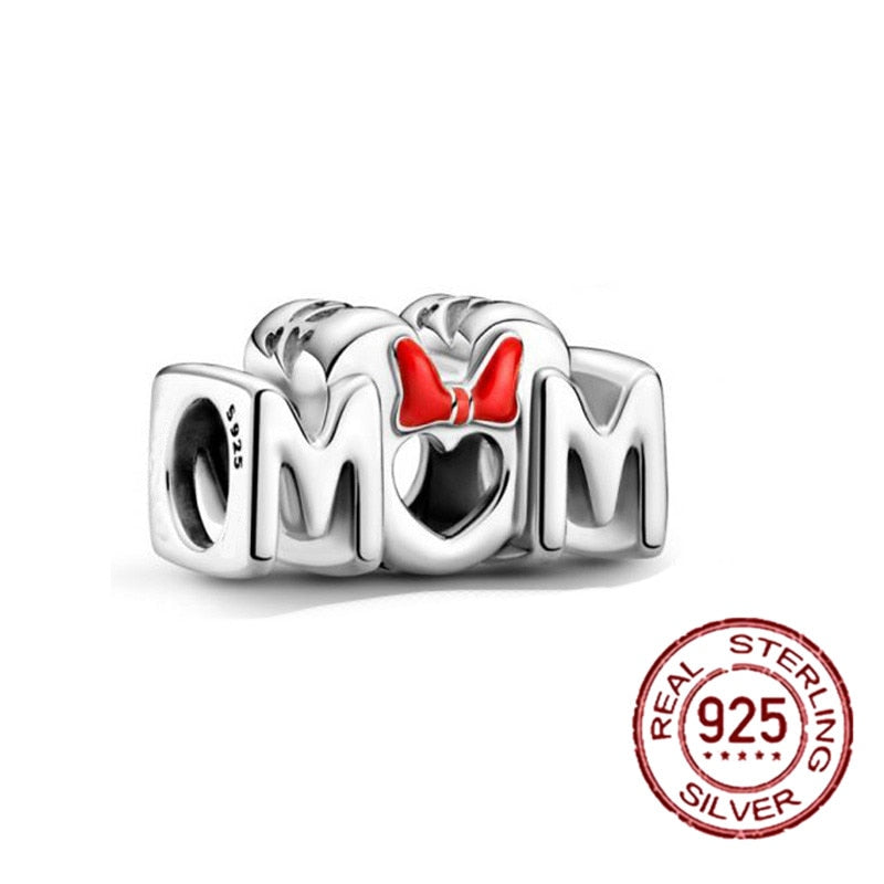 NEW plata ley 925 Sterling Silver Bear Balloon Mom Beads Charm Fit Original Pandora Bracelets Charm For Women Jewelry DIY Gift